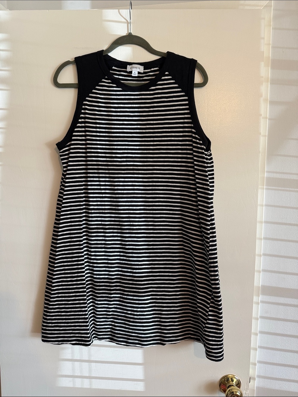 Evereve Black and White Striped Mini Dress